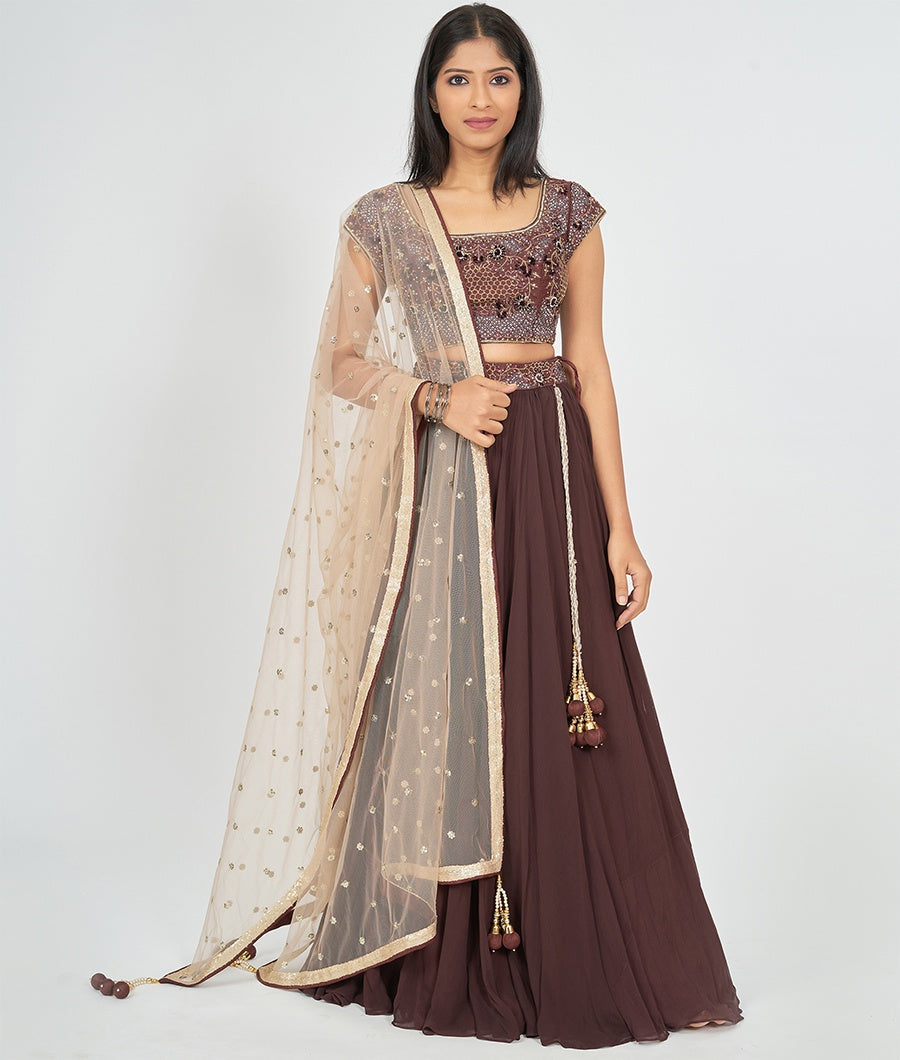 Brown Lehenga - kaystore.in