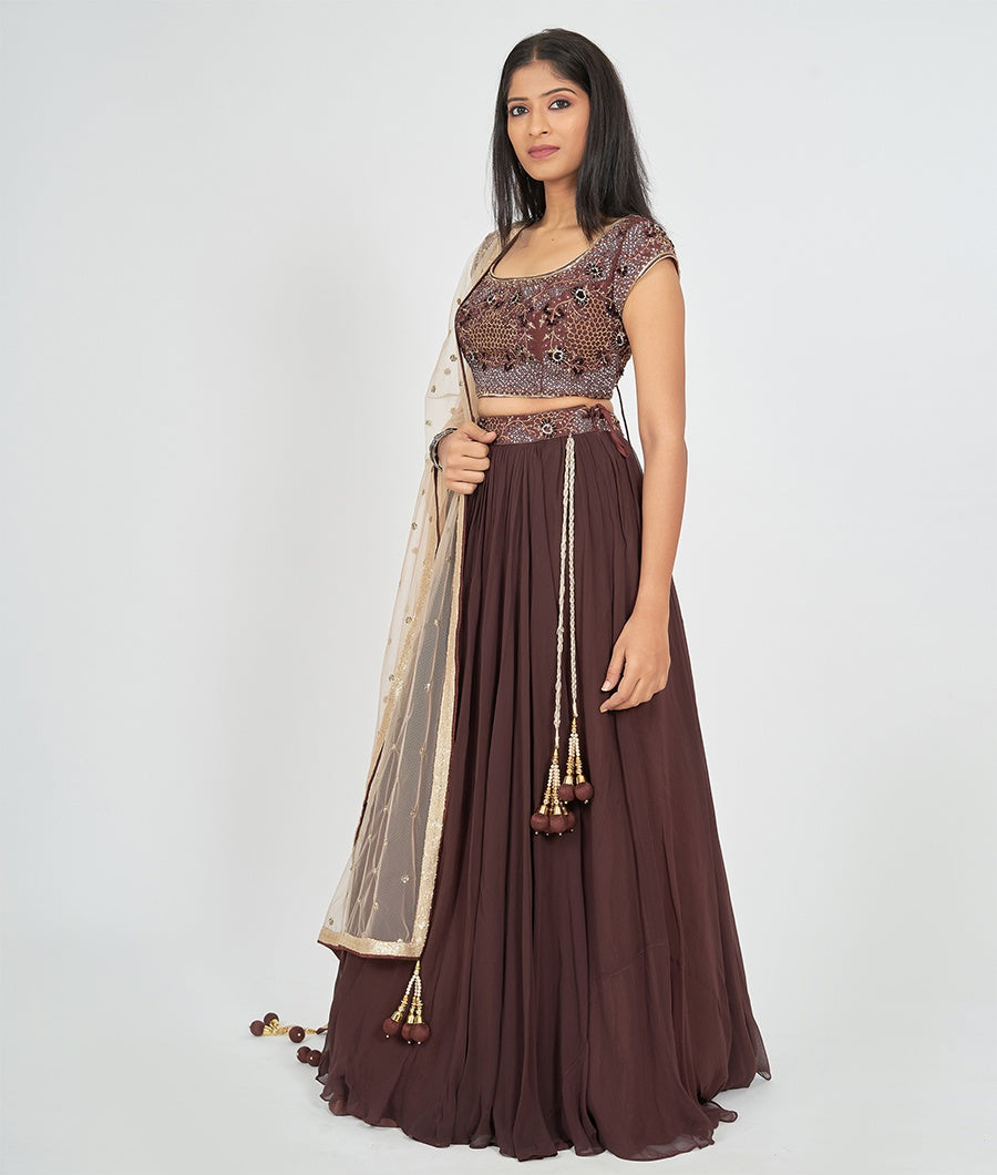 Brown Lehenga - kaystore.in