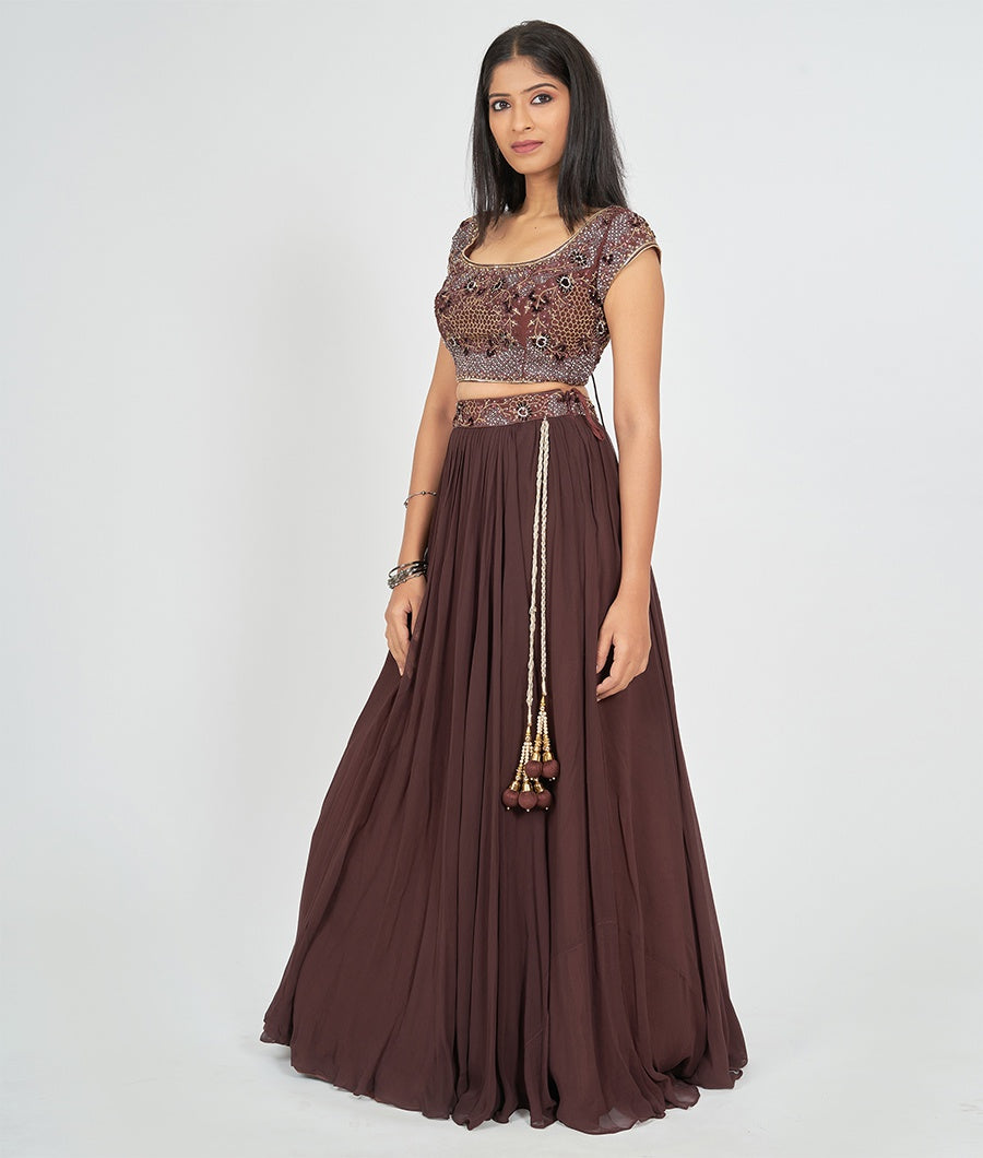 Brown Lehenga - kaystore.in