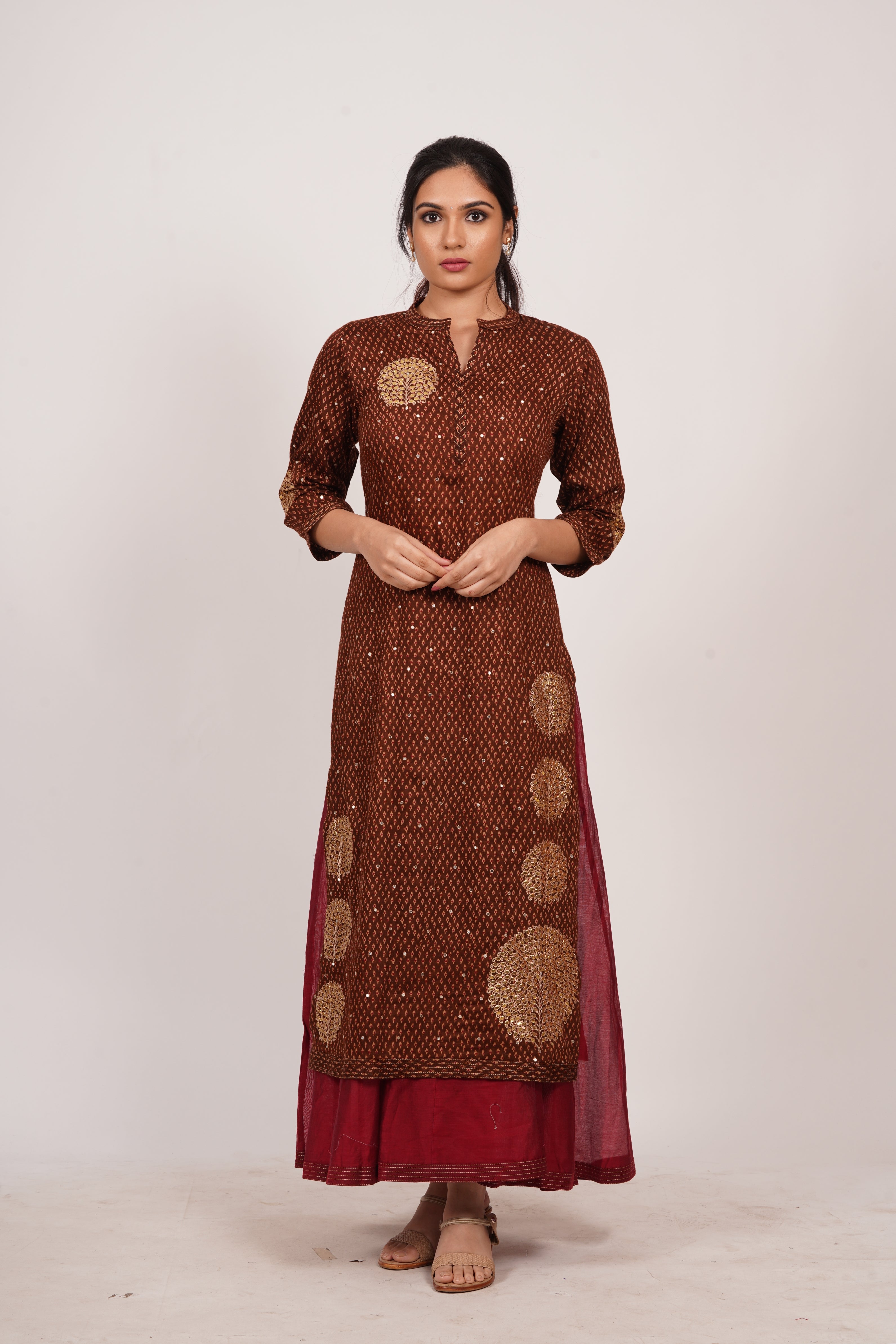 Brown/Maroon Kurti - kaystore.in