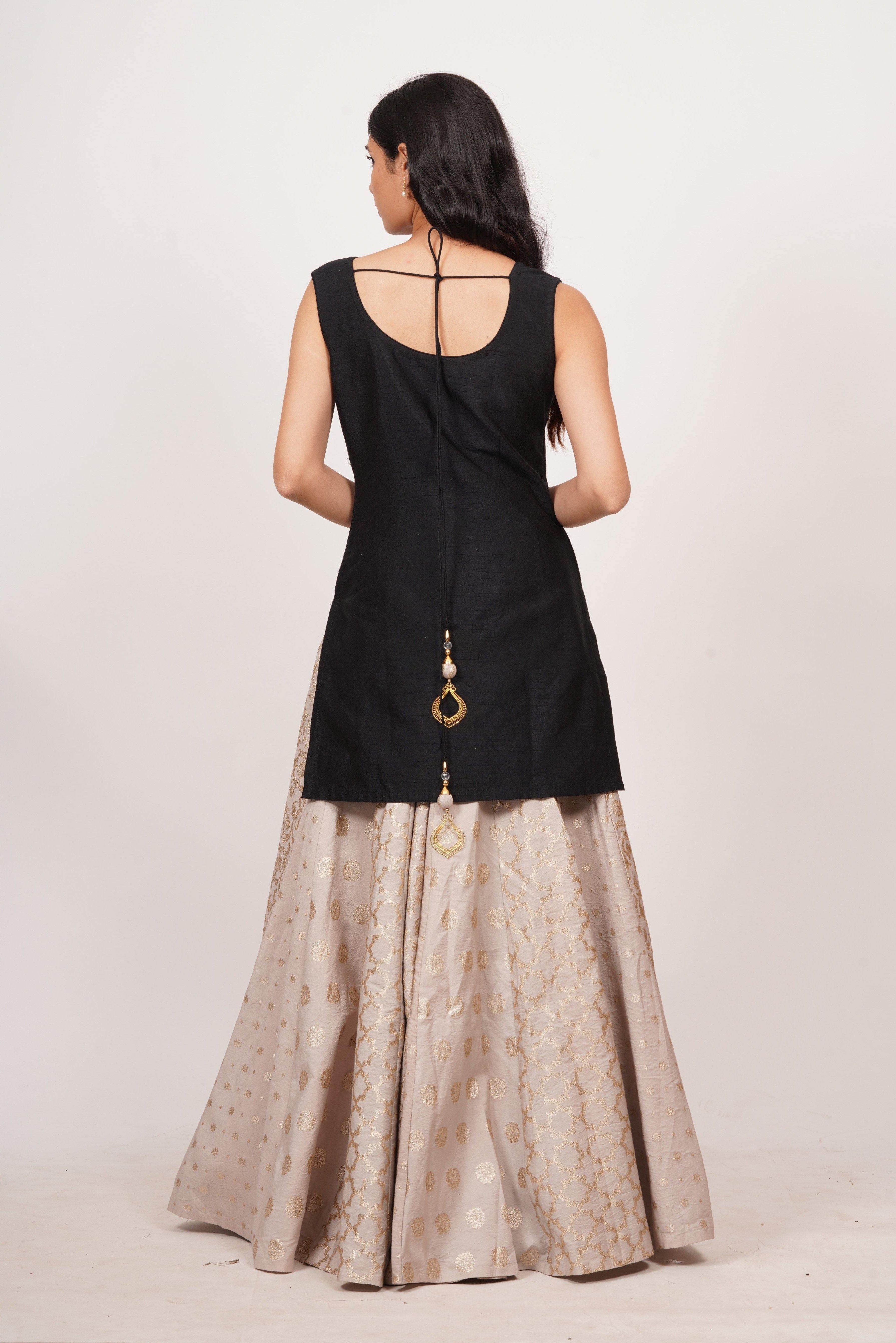 Black/Grey Lehenga Choli - kaystore.in