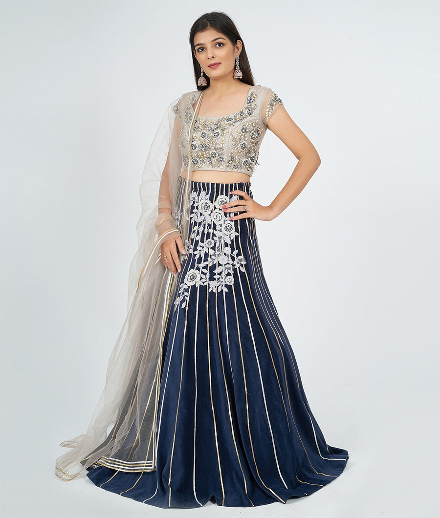 Navy Blue Lehenga - kaystore.in