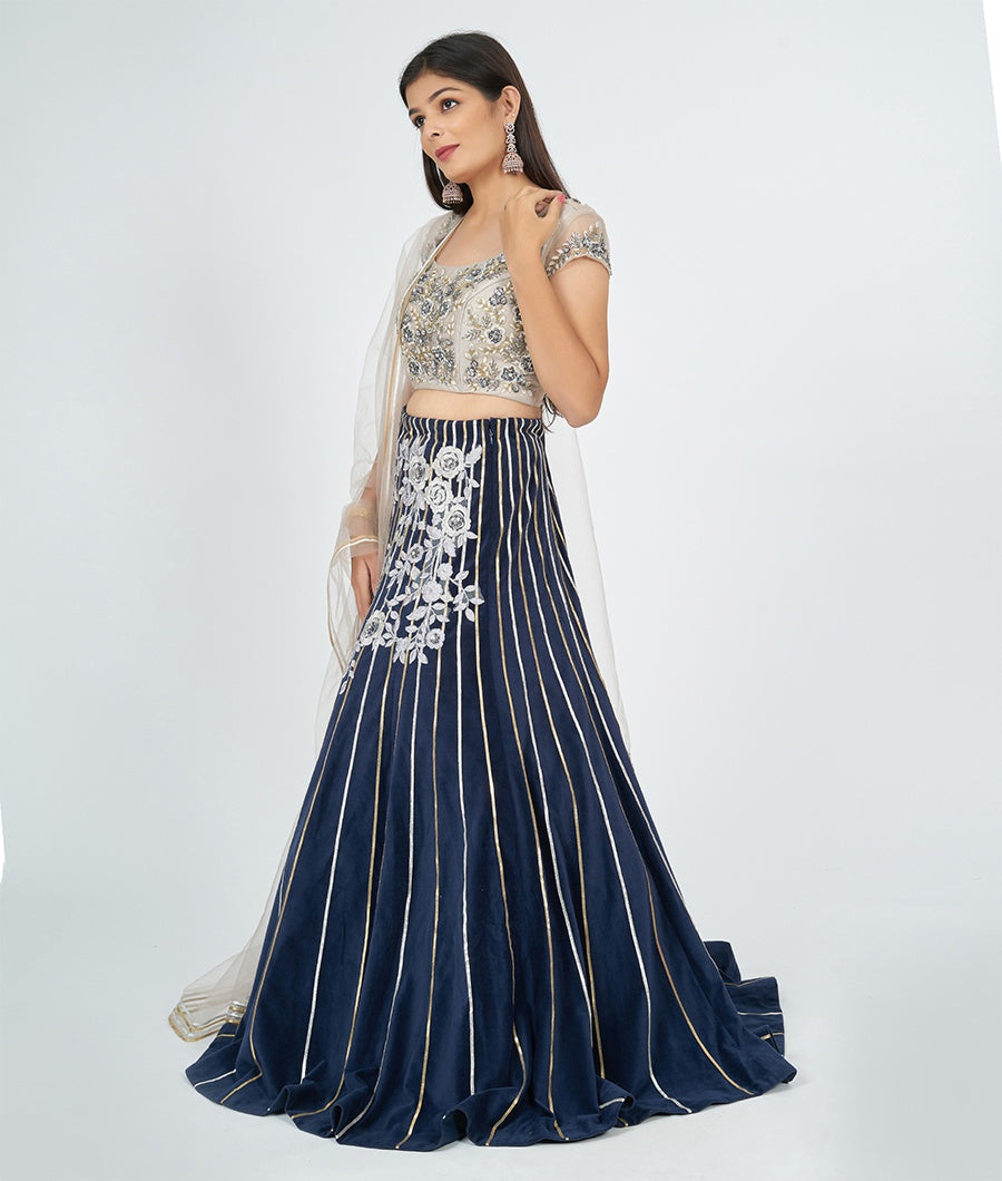 Navy Blue Lehenga - kaystore.in