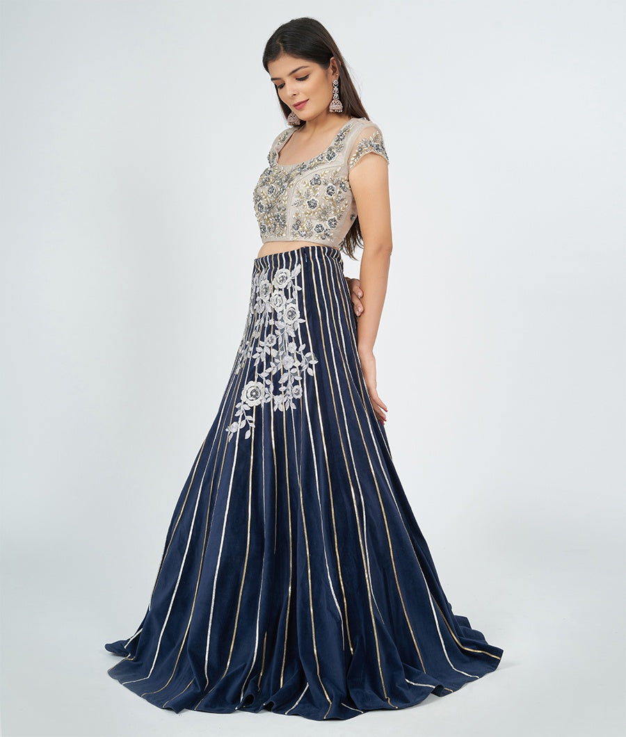 Navy Blue Lehenga - kaystore.in