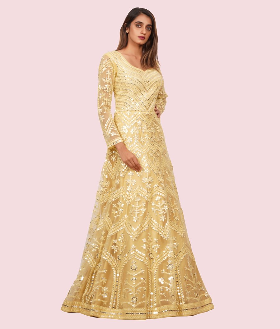 Lemon Yellow Gown - kaystore.in