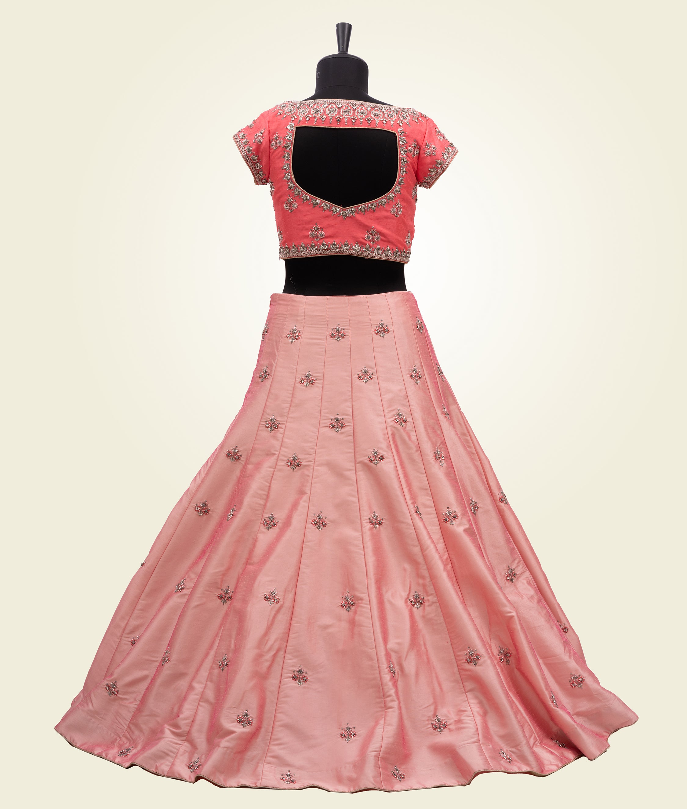 Pink and Peach Lehenga Choli with Handwork - kaystore.in