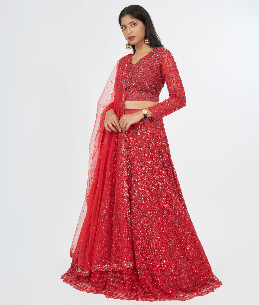 Red Lehenga - kaystore.in