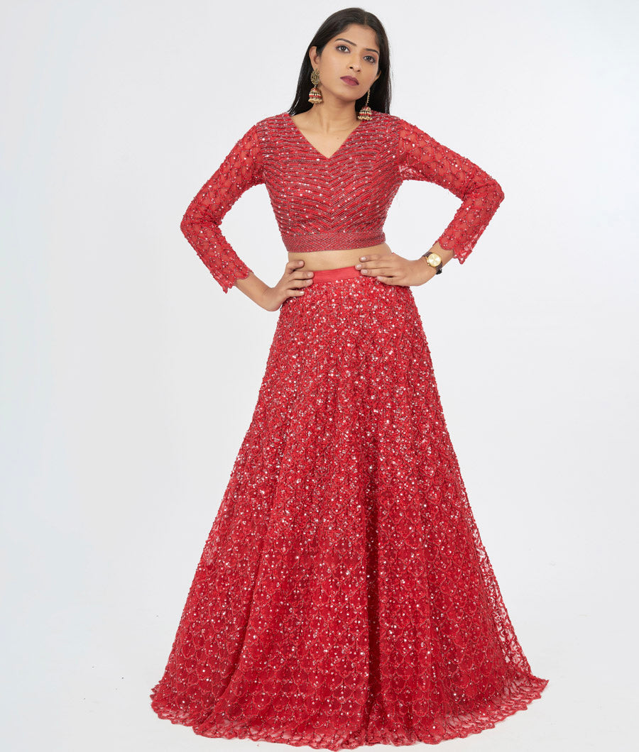 Red Lehenga - kaystore.in