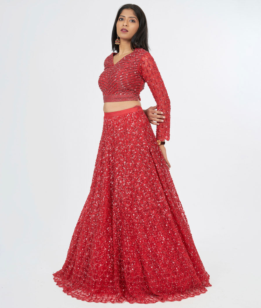 Red Lehenga - kaystore.in