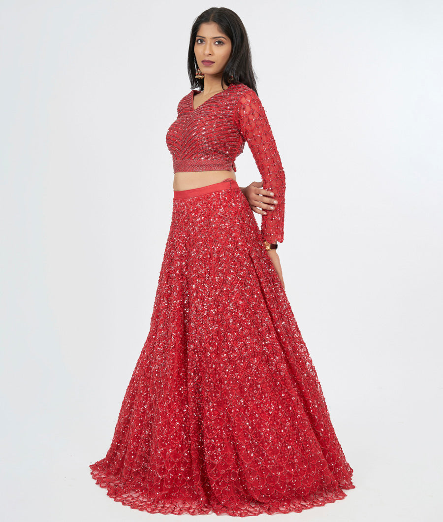 Red Lehenga - kaystore.in