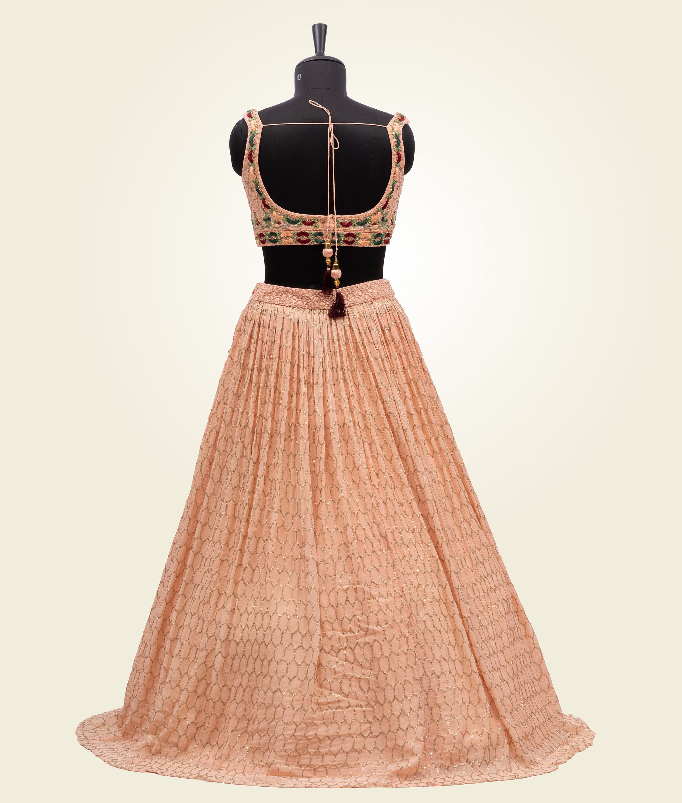 Peach Lehenga Choli in Georgette - kaystore.in