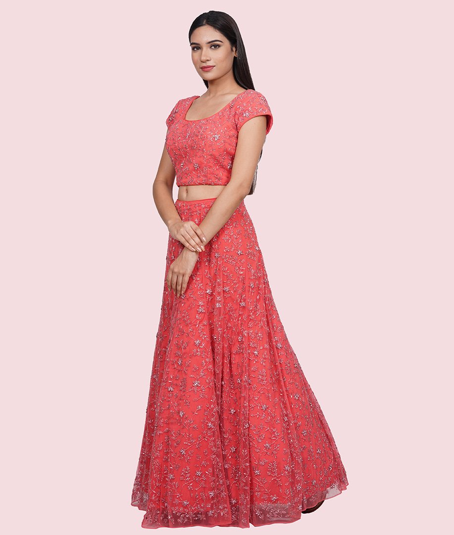 Coral Lehenga Choli - kaystore.in