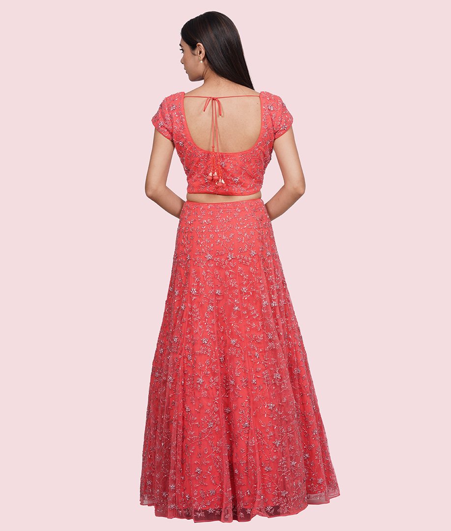 Coral Lehenga Choli - kaystore.in