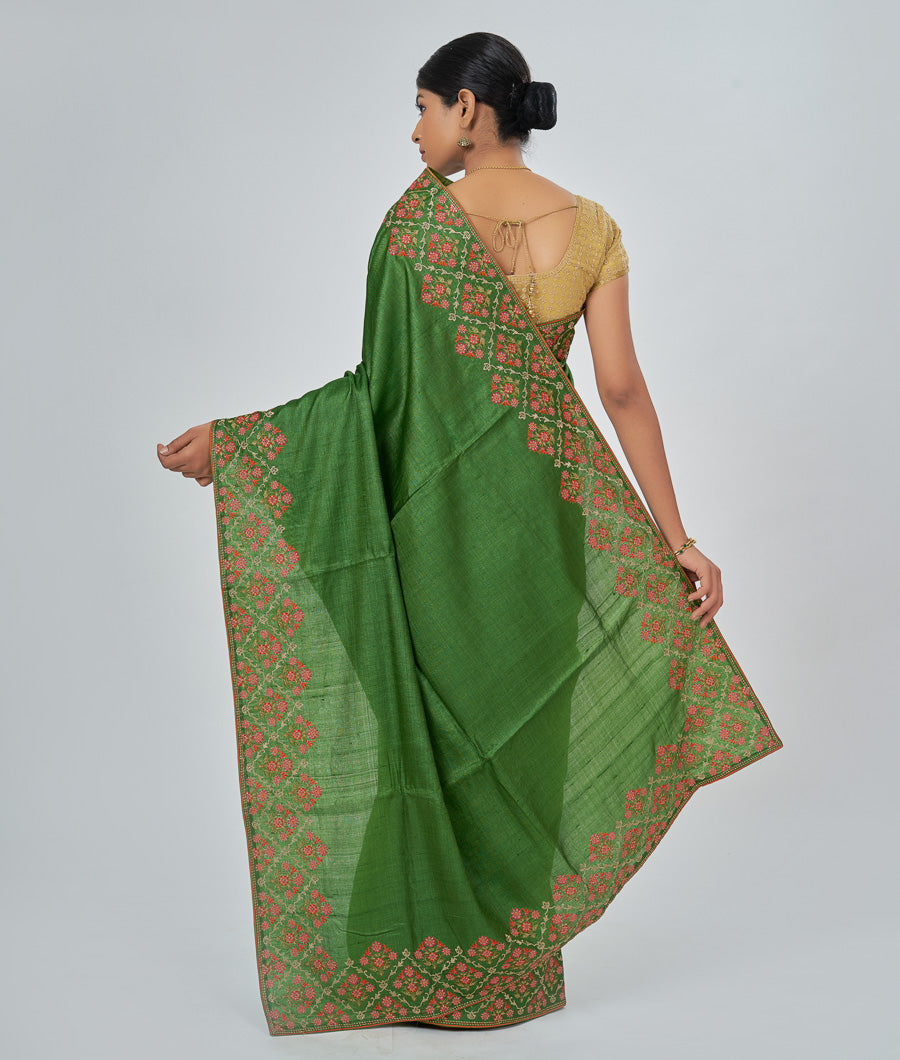 Green Tussar Saree - kaystore.in