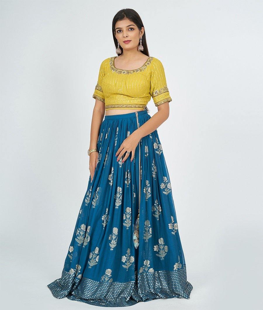 Blue Lehenga - kaystore.in