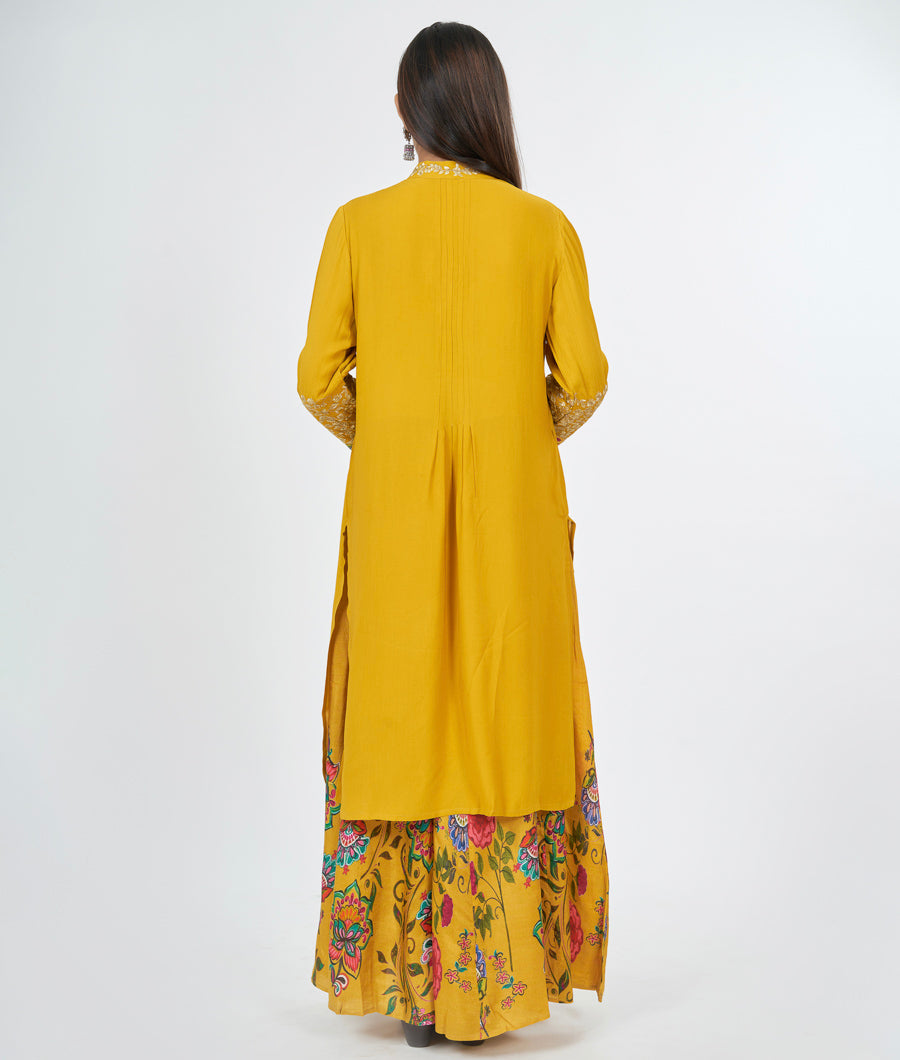 Mustard Salwar Kameez Plazo Set - kaystore.in