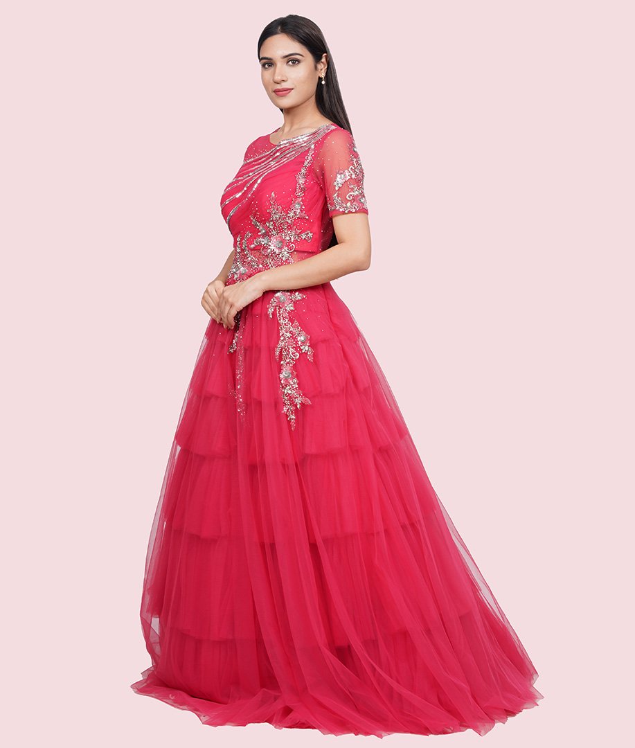 Dark Pink Gown - kaystore.in