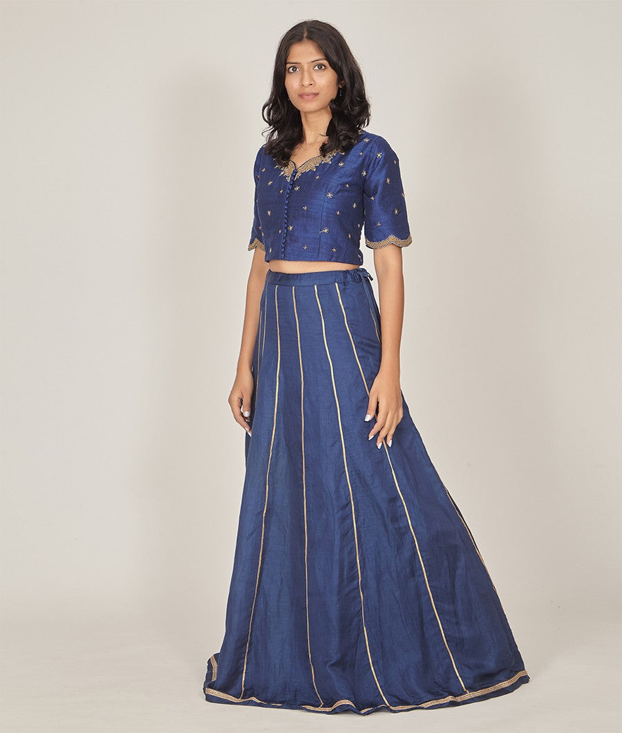 Navy Blue Lehenga Sequence - kaystore.in