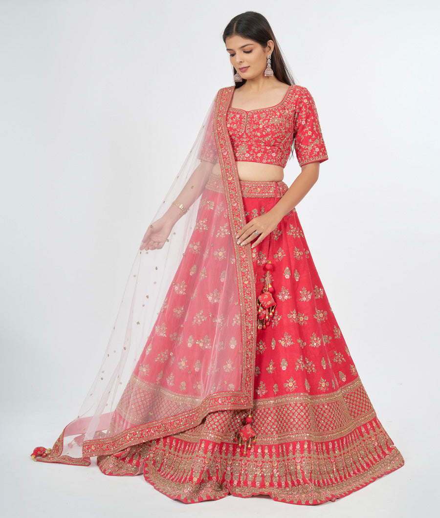 Coral Lehenga - kaystore.in