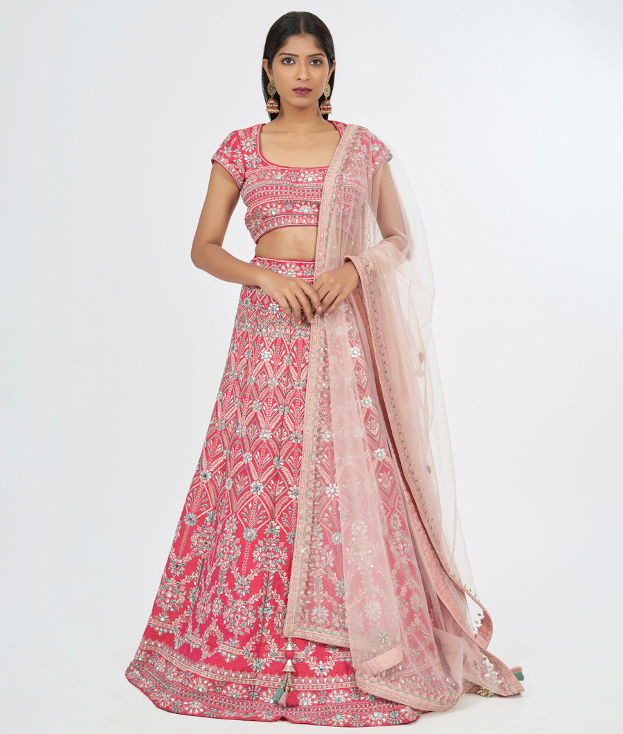 Coral Pink Lehenga - kaystore.in