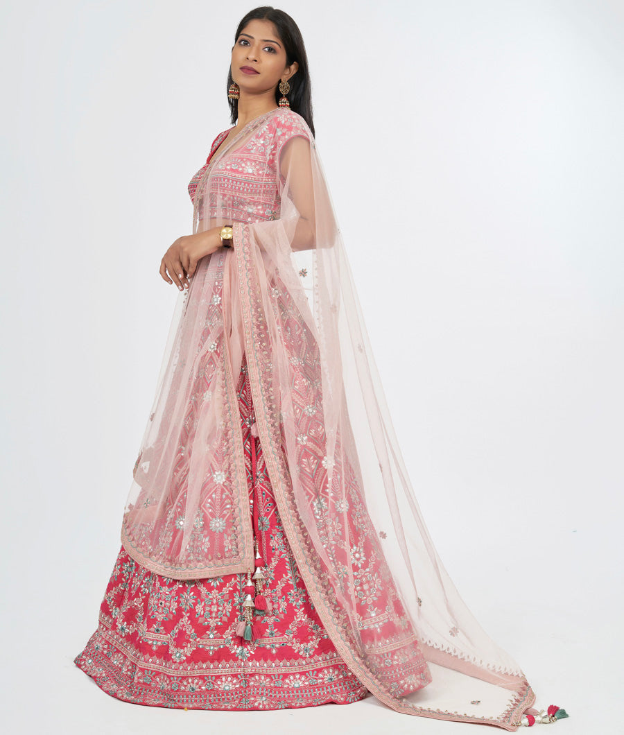 Coral Pink Lehenga - kaystore.in