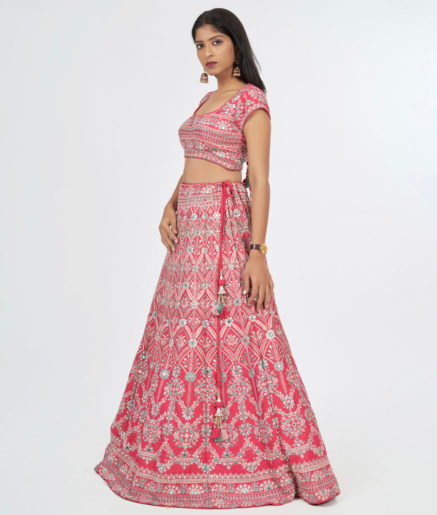 Coral Pink Lehenga - kaystore.in