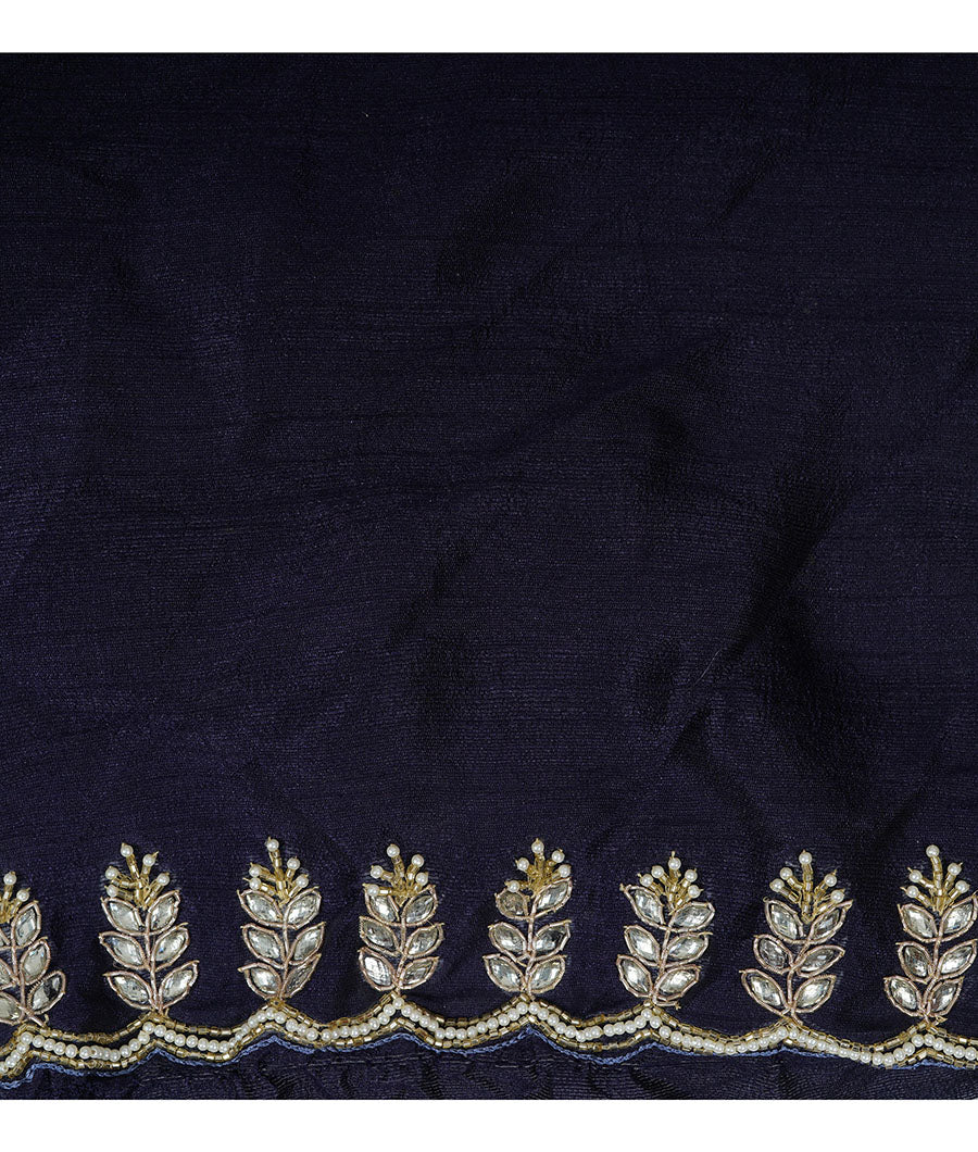 Dark Grey Organza Saree Floral Print With Cutdana And Zardosi And Pearl And Stone Work - kaystore.in