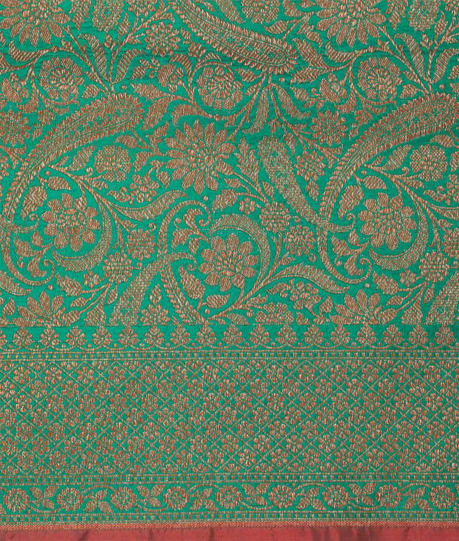 Green Silk Saree Antique Zari Alover Zari Weaving - kaystore.in