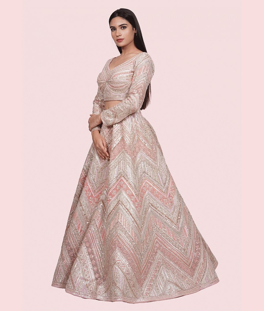 Peach Lehenga Choli - kaystore.in