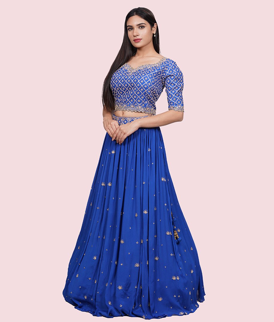 Royal Blue Lehenga Choli - kaystore.in