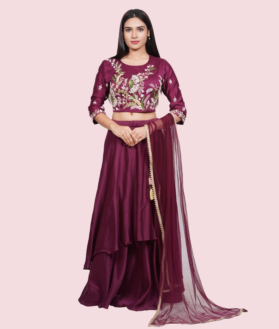 Wine Lehenga Choli - kaystore.in