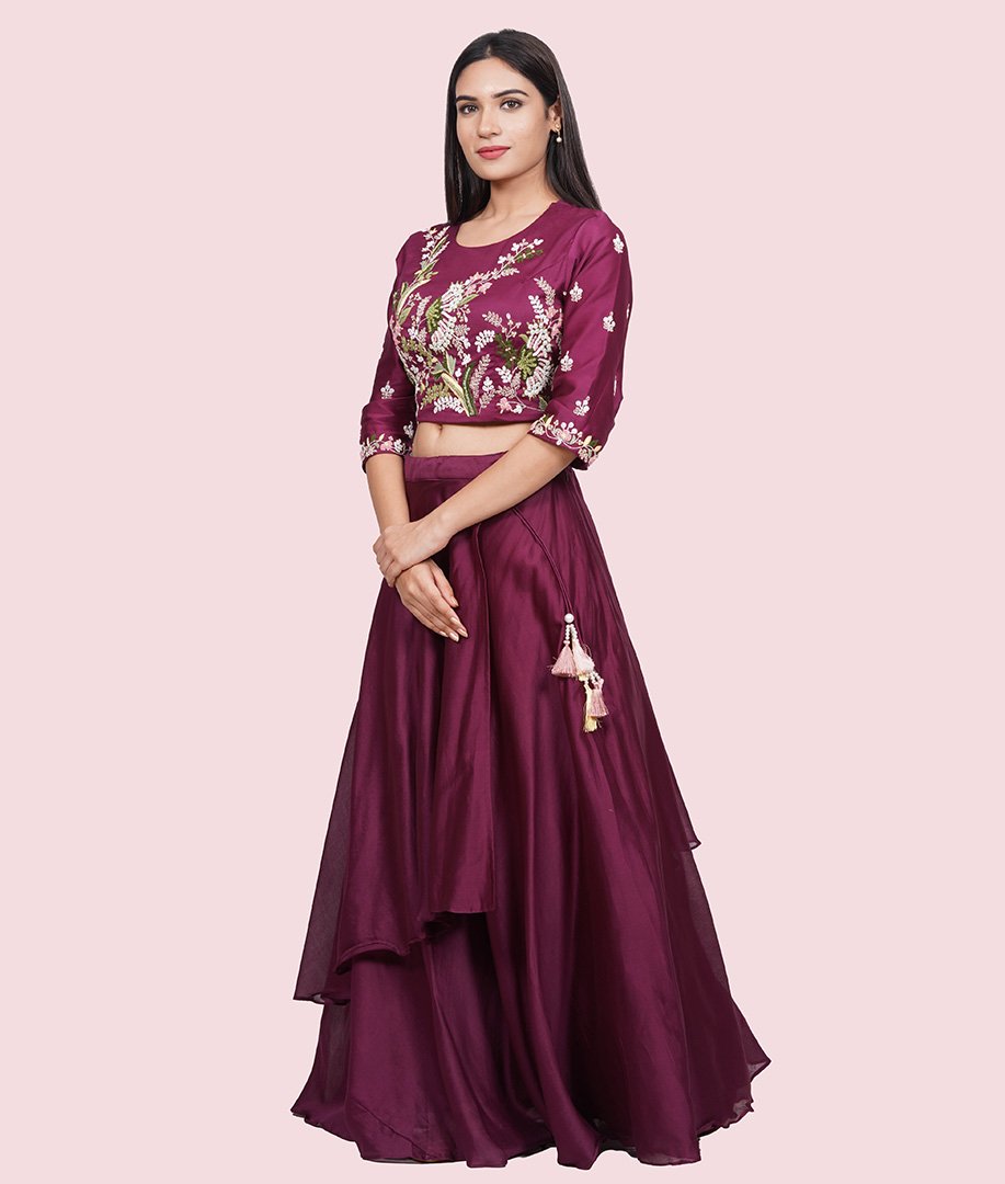 Wine Lehenga Choli - kaystore.in