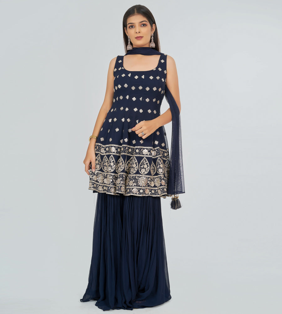 Navy Blue Salwar Kameez Peplum - kaystore.in