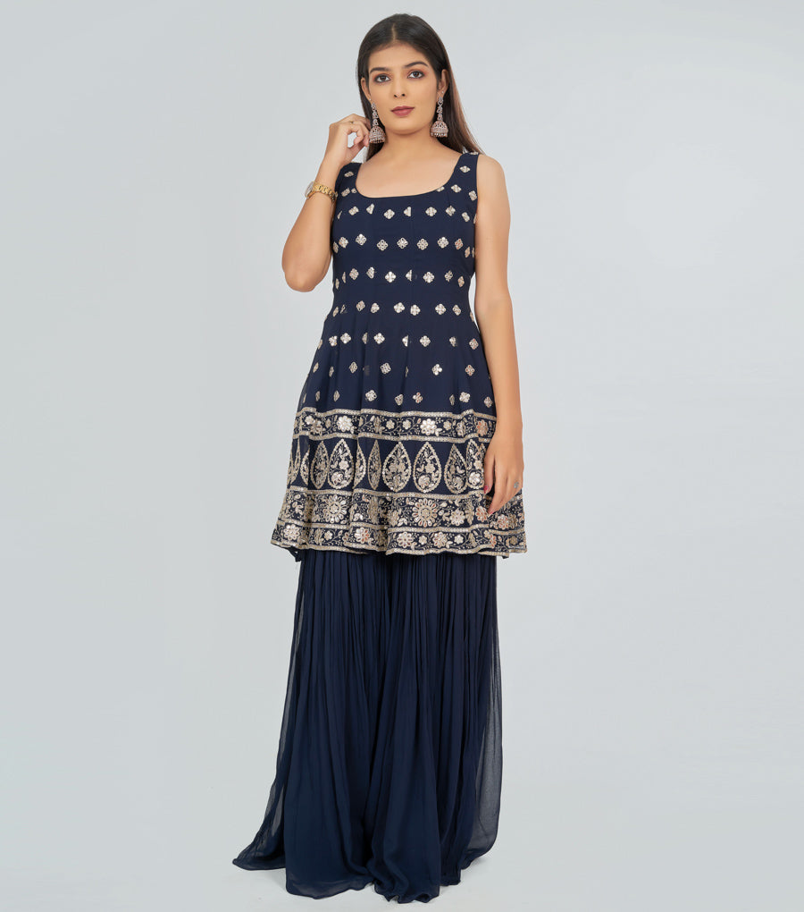 Navy Blue Salwar Kameez Peplum - kaystore.in