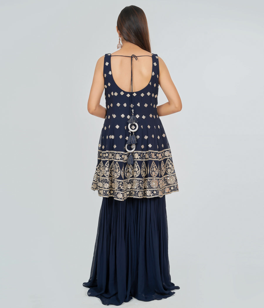 Navy Blue Salwar Kameez Peplum - kaystore.in