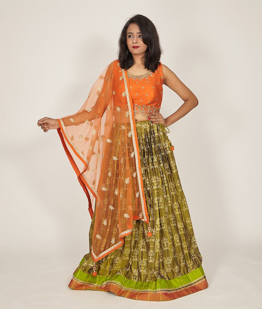 Mehandi Green Lehenga Stonework - kaystore.in