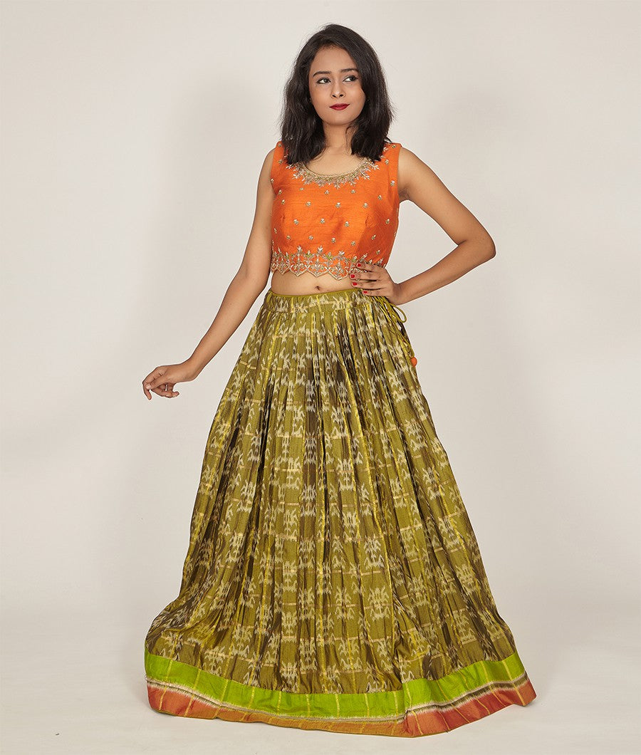 Mehandi Green Lehenga Stonework - kaystore.in