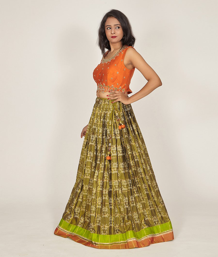 Mehandi Green Lehenga Stonework - kaystore.in