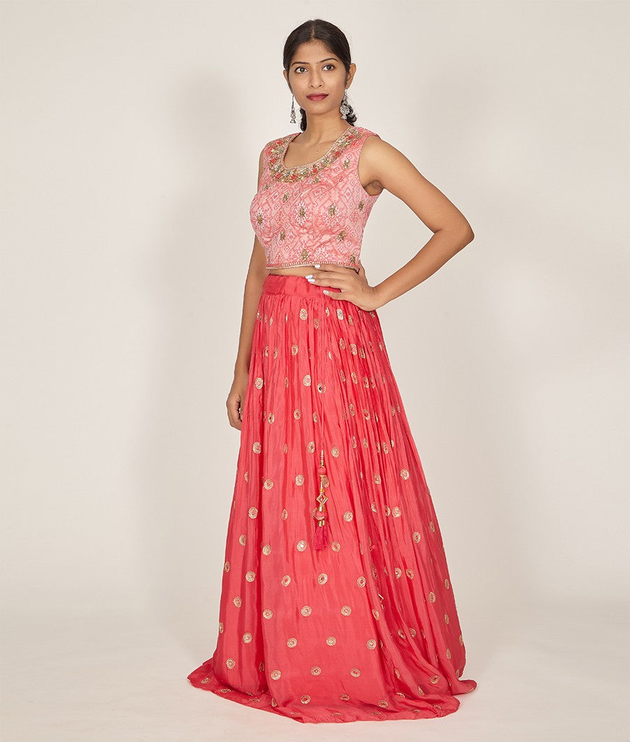 Pink Chiffon Lehenga - kaystore.in