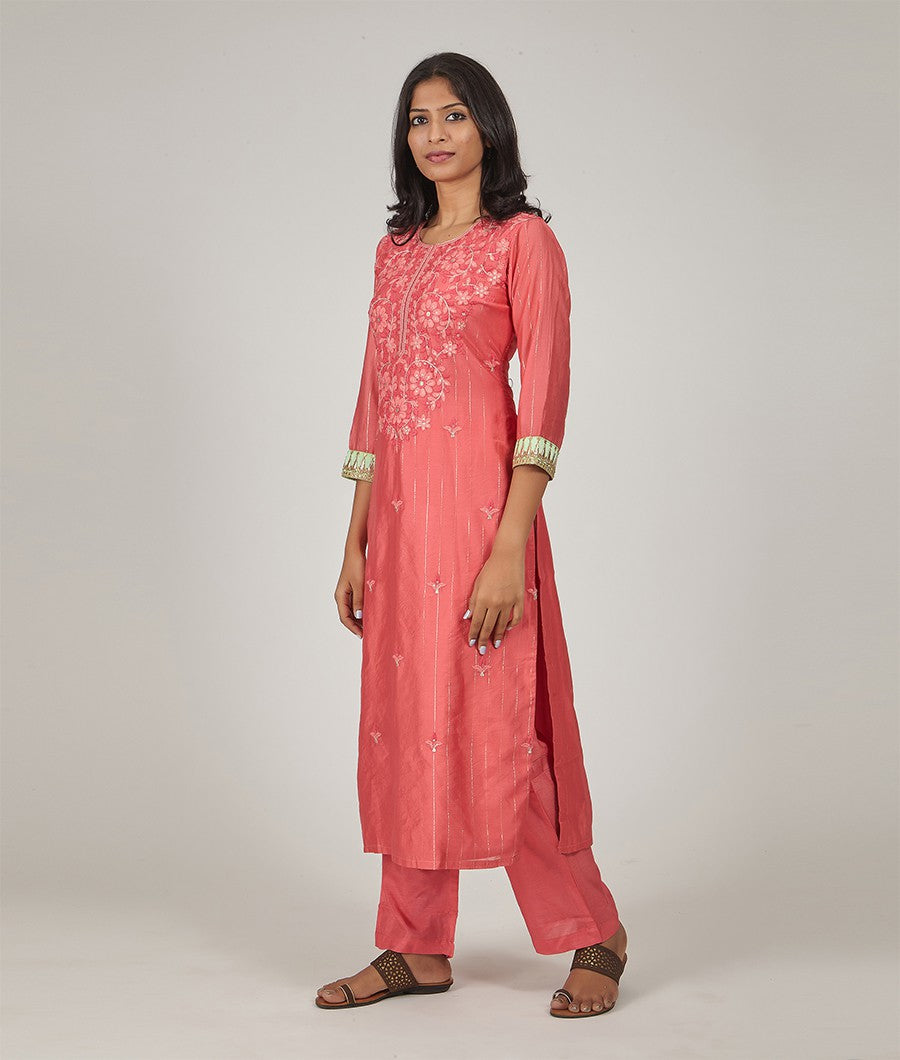 Coral Pink Salwar Kameez - kaystore.in