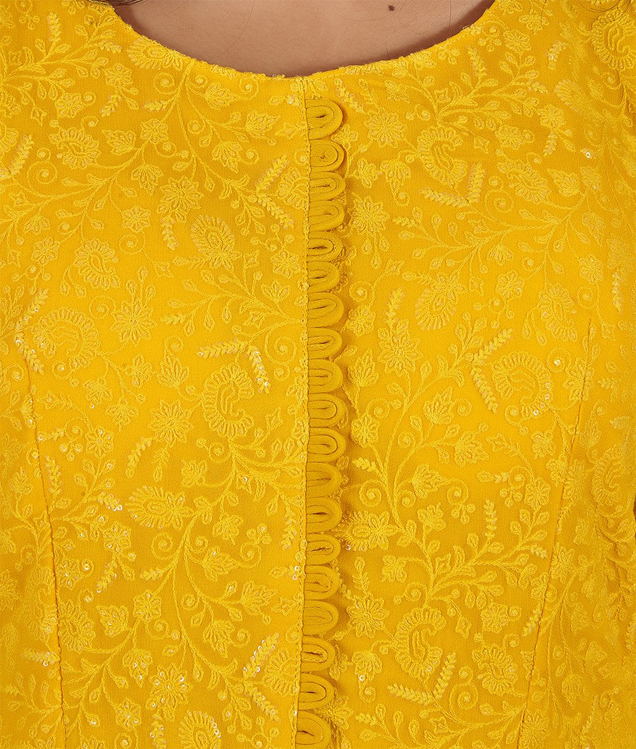 Yellow Salwar Kameez with Palazzo - kaystore.in