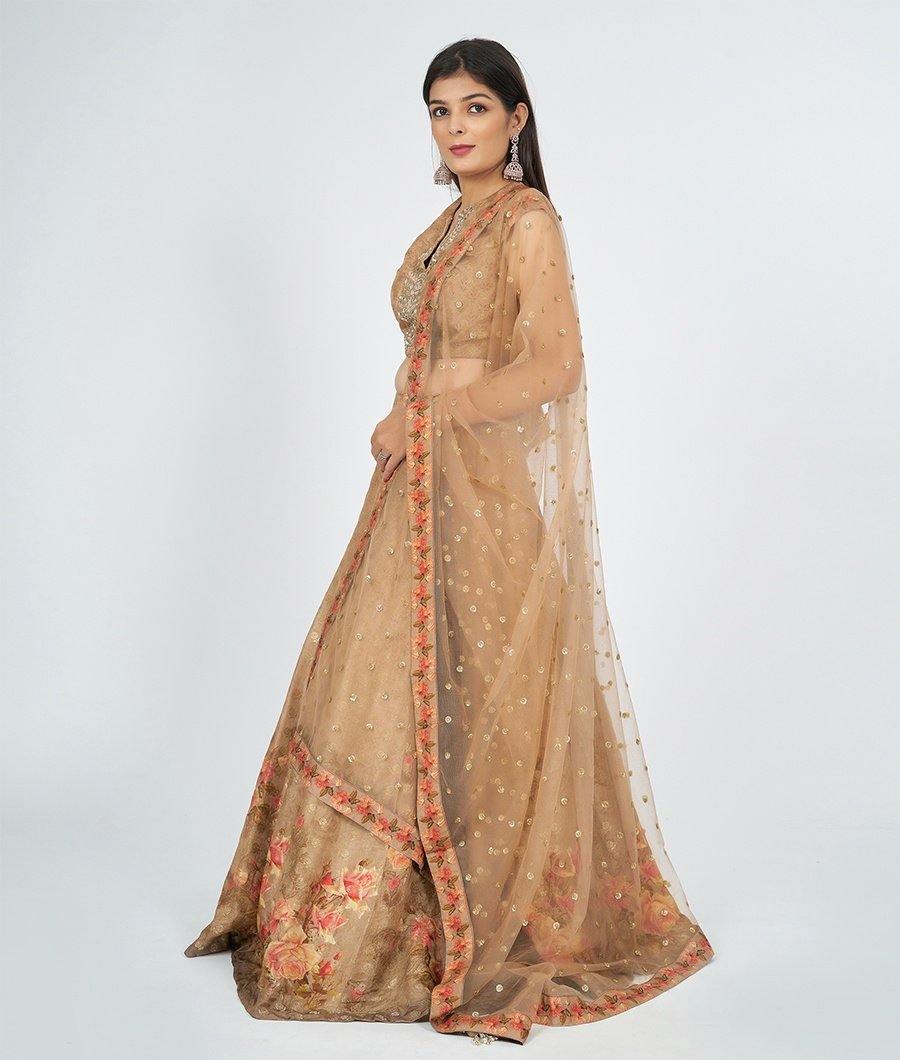 Beige Gold Lehenga - kaystore.in