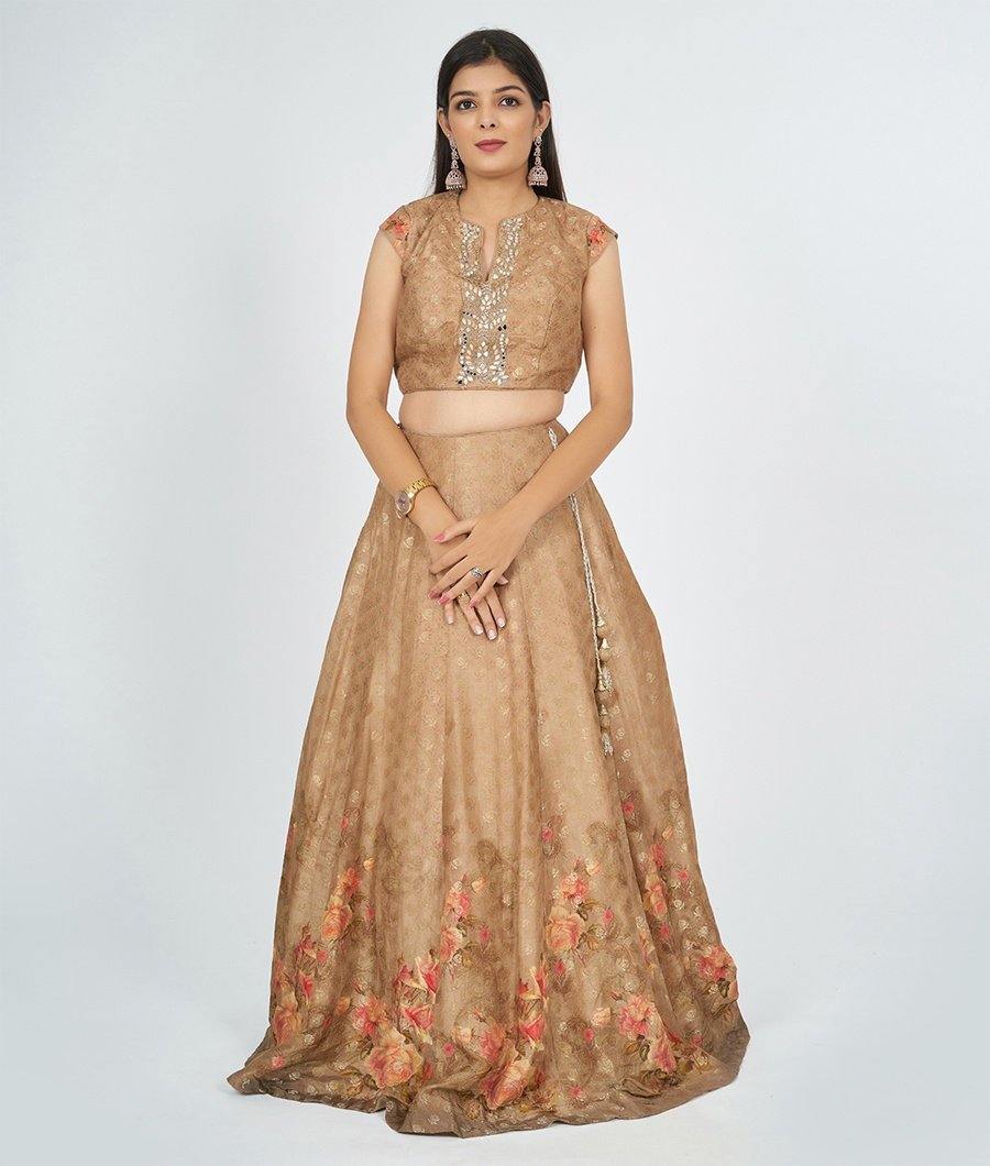 Beige Gold Lehenga - kaystore.in