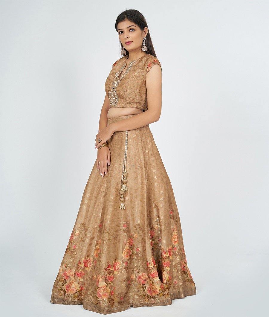 Beige Gold Lehenga - kaystore.in