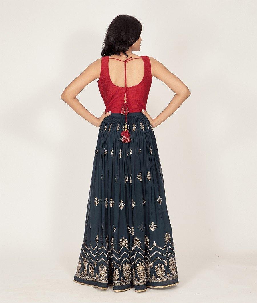 Blue Georgette Lehenga - kaystore.in