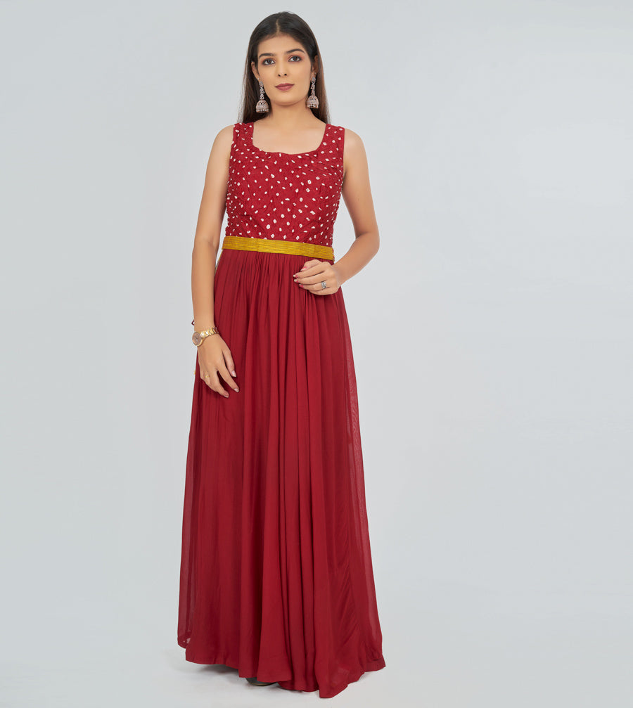 Maroon Salwar Kameez Plazo Set - kaystore.in