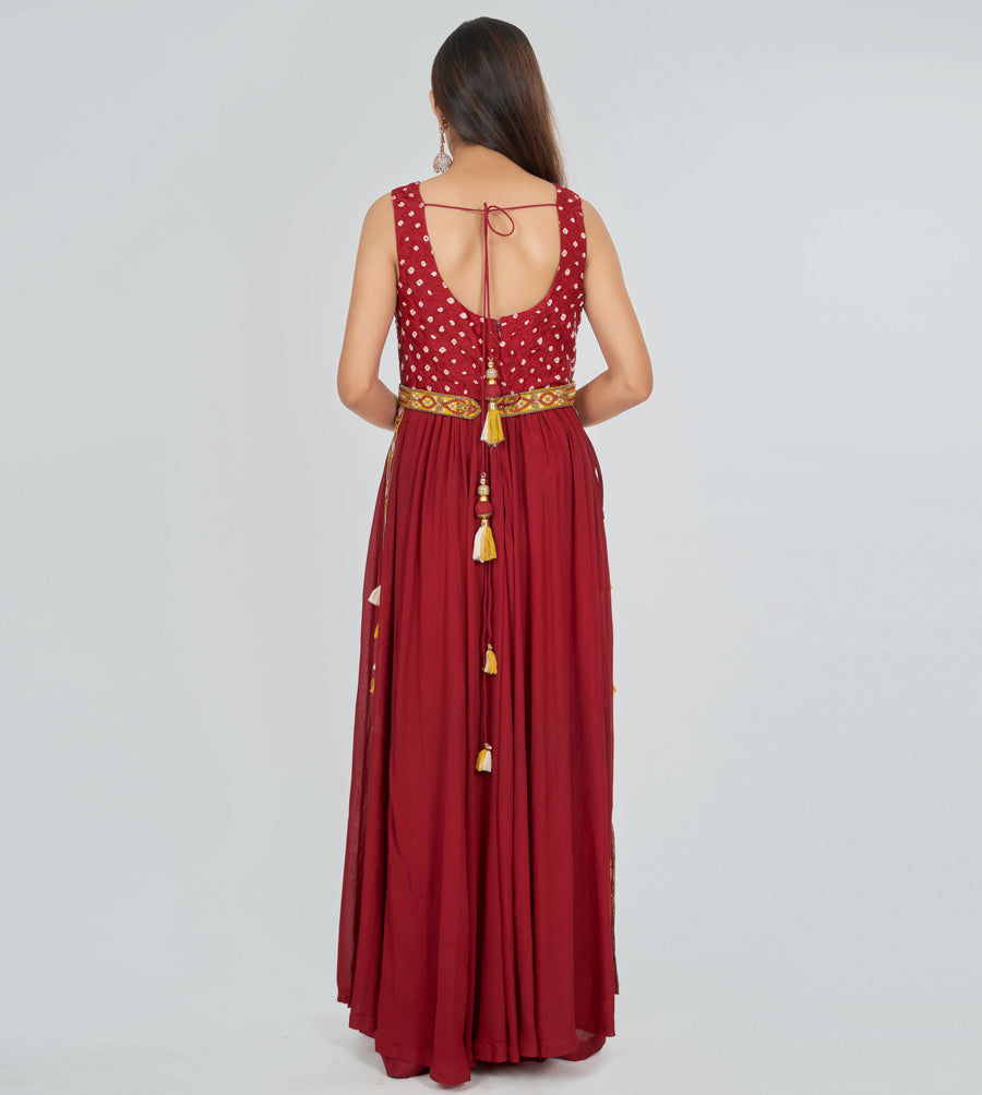 Maroon Salwar Kameez Plazo Set - kaystore.in