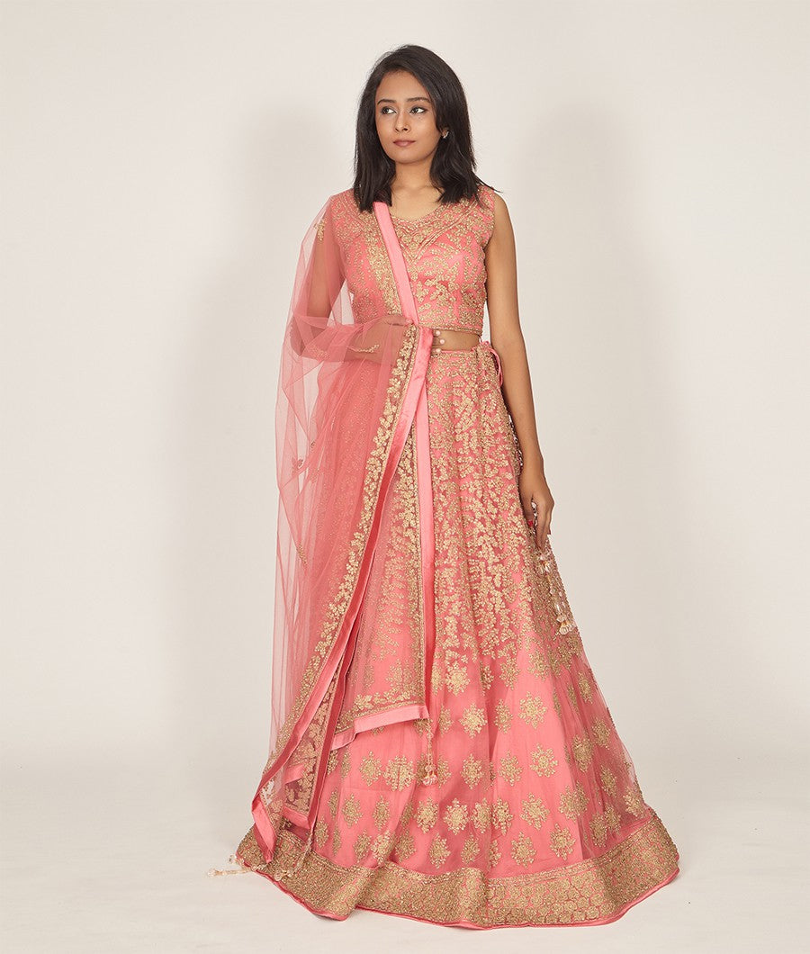 CoralPink Lehenga - kaystore.in