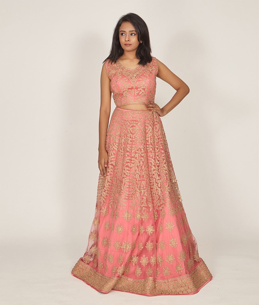 CoralPink Lehenga - kaystore.in