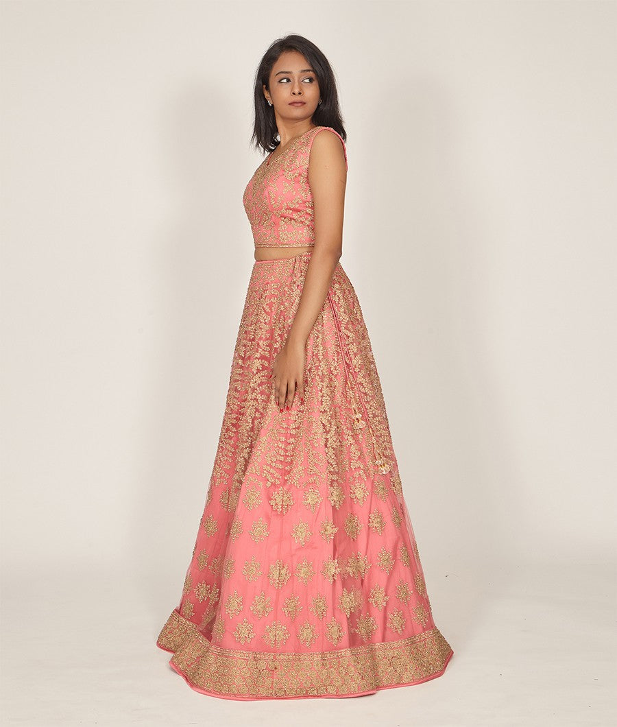 CoralPink Lehenga - kaystore.in